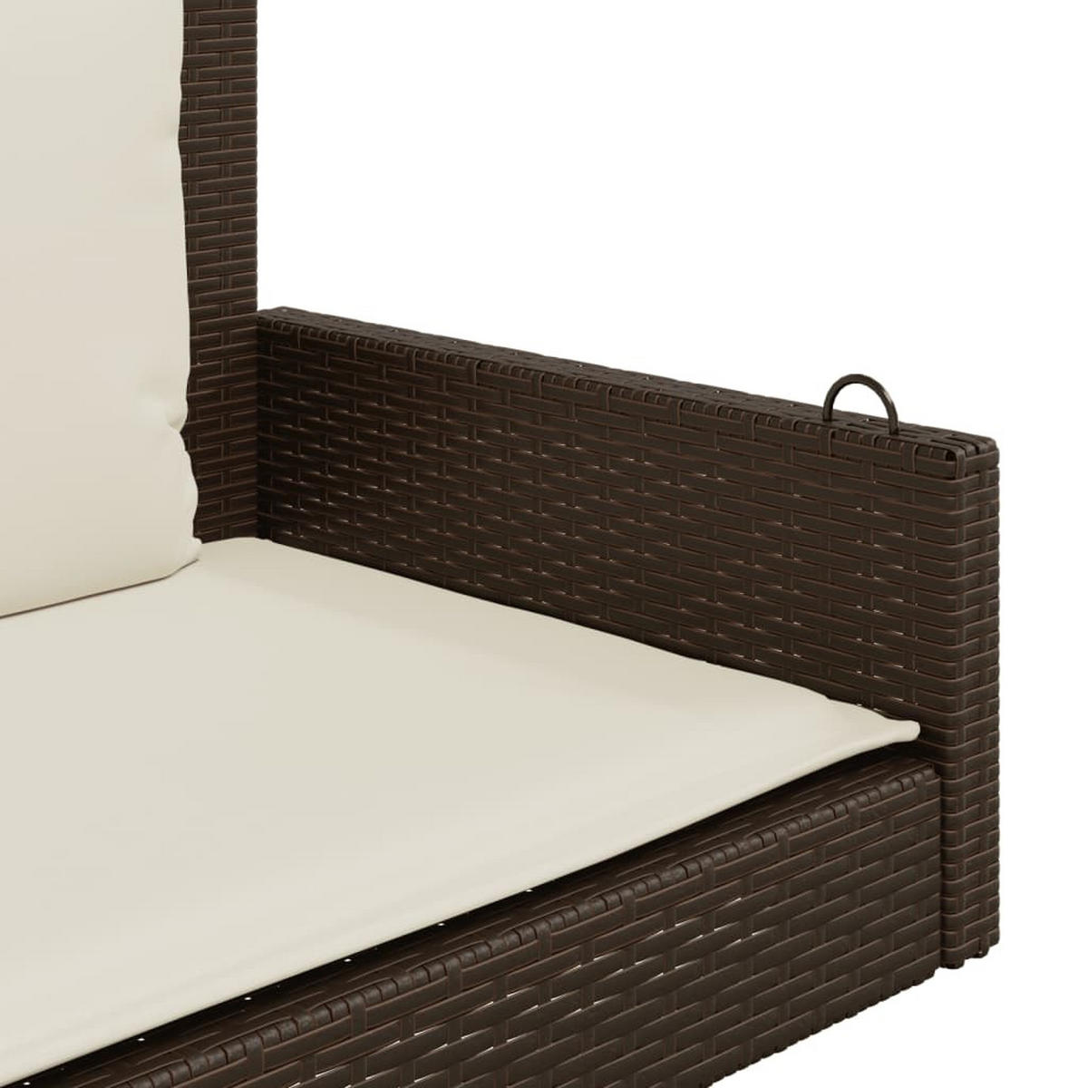 HÄNGEBANK Mit Kissen Braun 119/56/48 Cm Poly Rattan - Creme, Kunststoff (56/48/119cm) - vidaXL