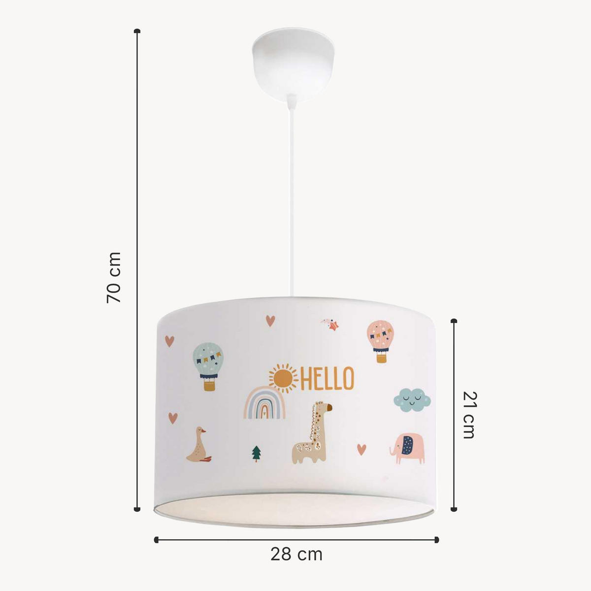 KINDERHÄNGELEUCHTE Rugby - Multicolor/Weiß, Textil (28/28/70cm) - lux.pro