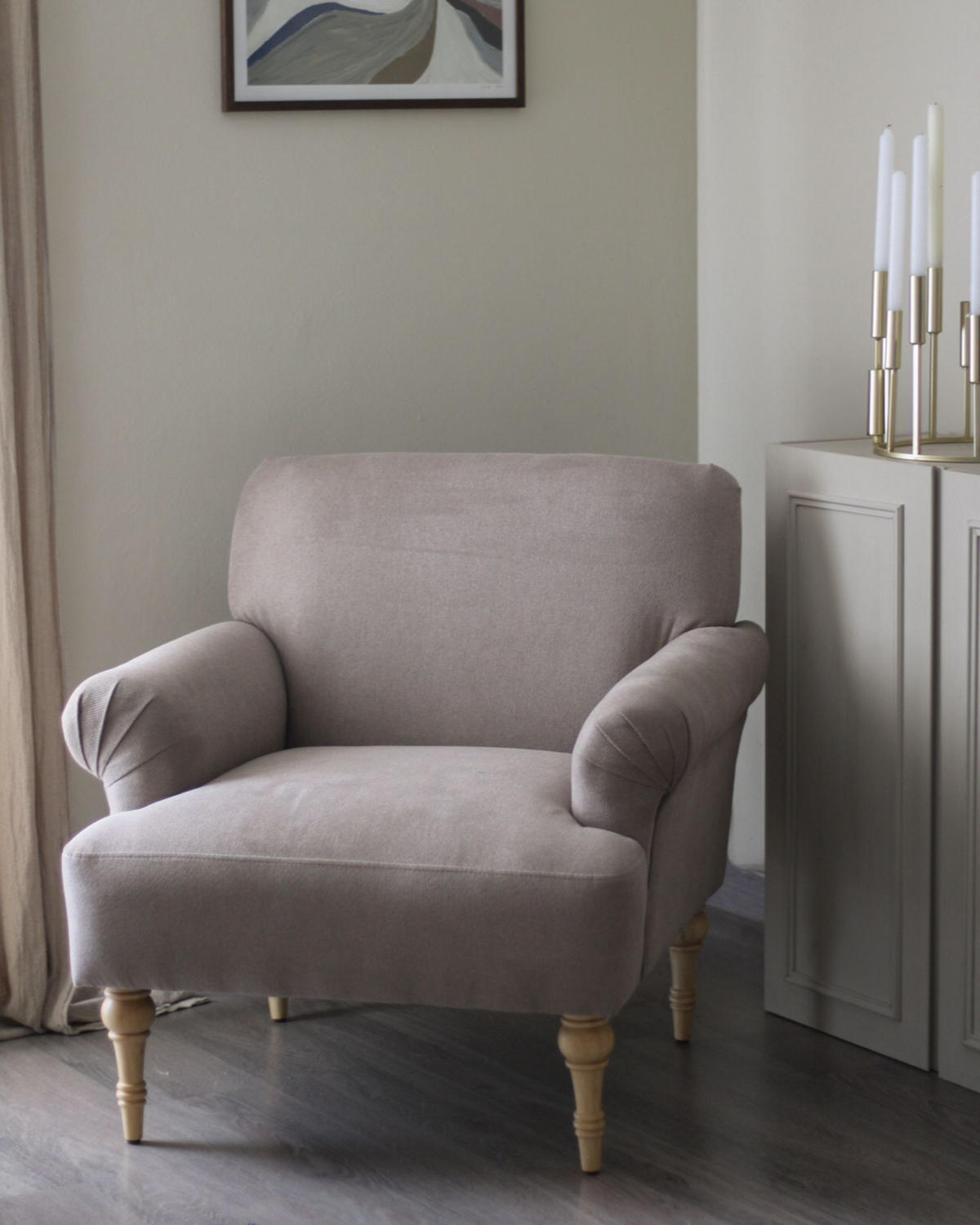 SESSEL Stoff Taupe Fredros - Taupe, Textil (71/82/75cm) - Beliani