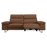 3-SITZER Sofa Virage Echtleder mit 1 x Relaxfunktion Cognacbraun - Cognac, Leder/Metall (212/75/109cm)