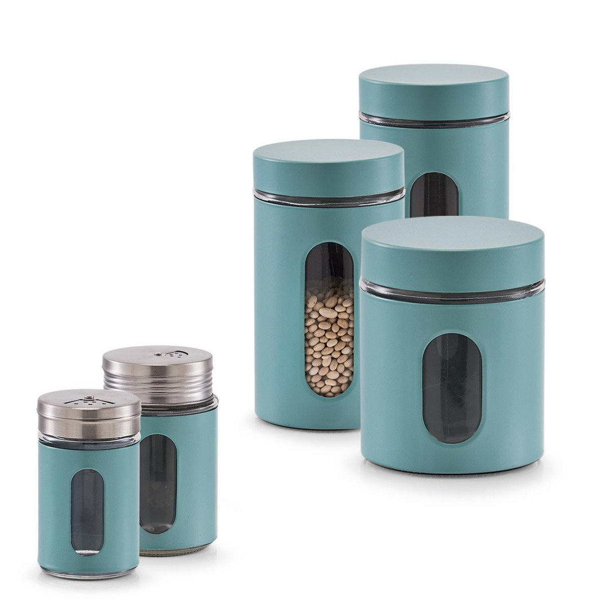 GLASBEHÄLTER für lose Produkte 900 ml 10/10/18 cm - Blau, Glas (10/18/10cm) - ZELLER