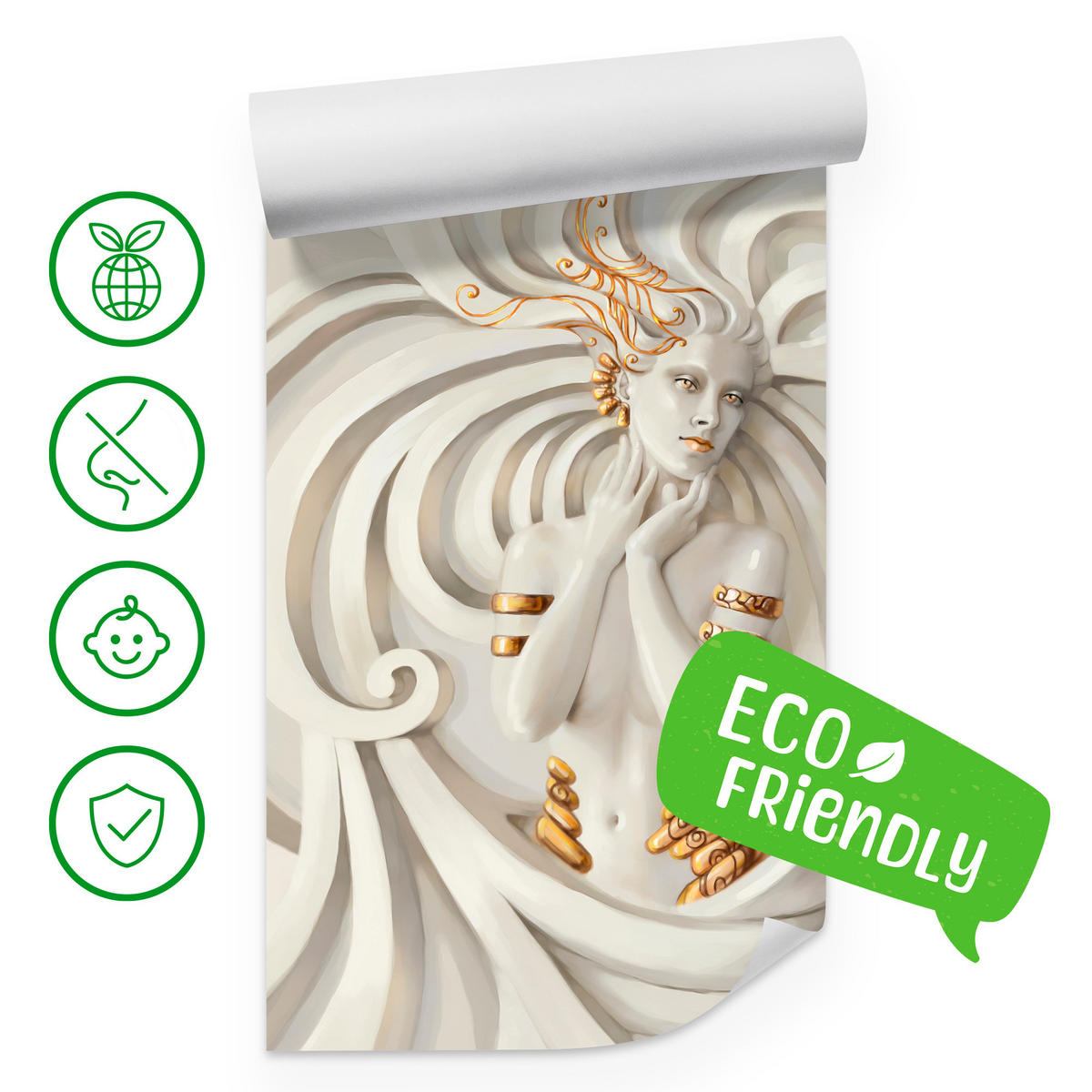 FOTOTAPETE Medusa Abstraktion 3D Effekt 500x350 - Beige, Papier (500/350cm) - Muralo