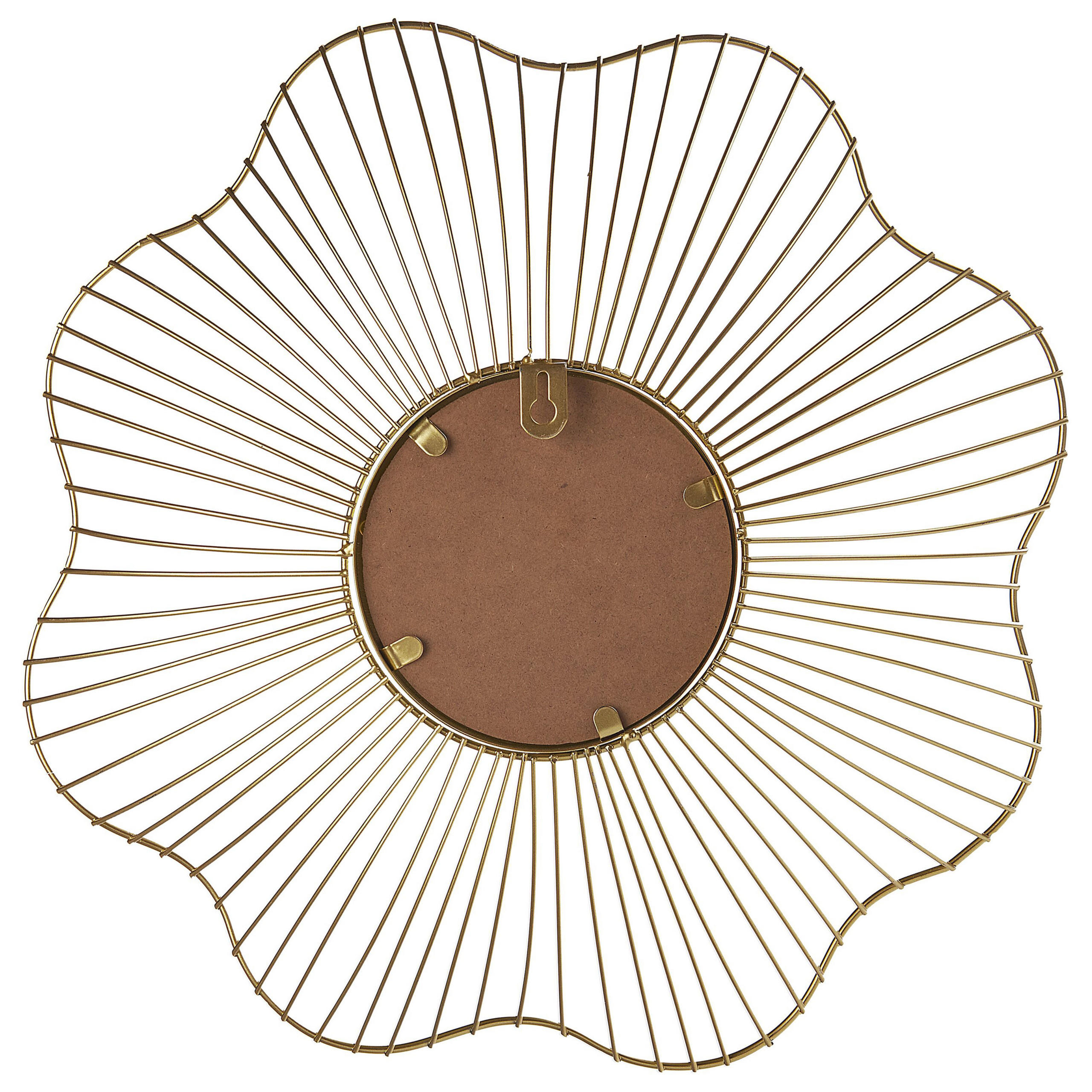WANDSPIEGEL gold Blumenform 40 cm Sens - Goldfarben, Metall (40/40/8cm) - Beliani