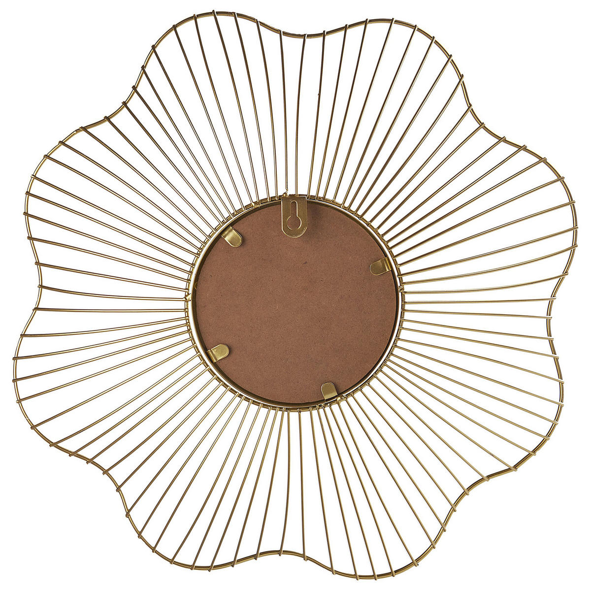 WANDSPIEGEL gold Blumenform 40 cm Sens - Goldfarben, Metall (40/40/8cm) - Beliani