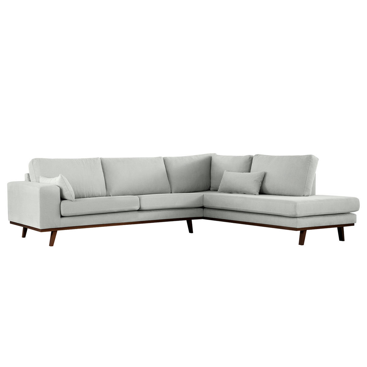 ECKSOFA mit Ottomane - Buchefarben/Grau, Textil (287/219cm) - home24