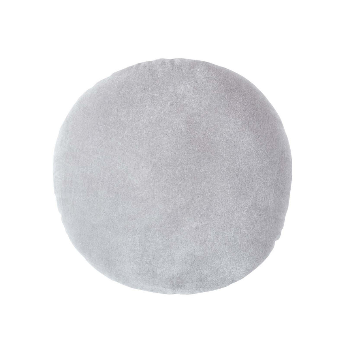 DEKOKISSEN rund grau, Baumwollsamt?40 cm - Hellgrau, Textil (40/40cm) - Homescapes