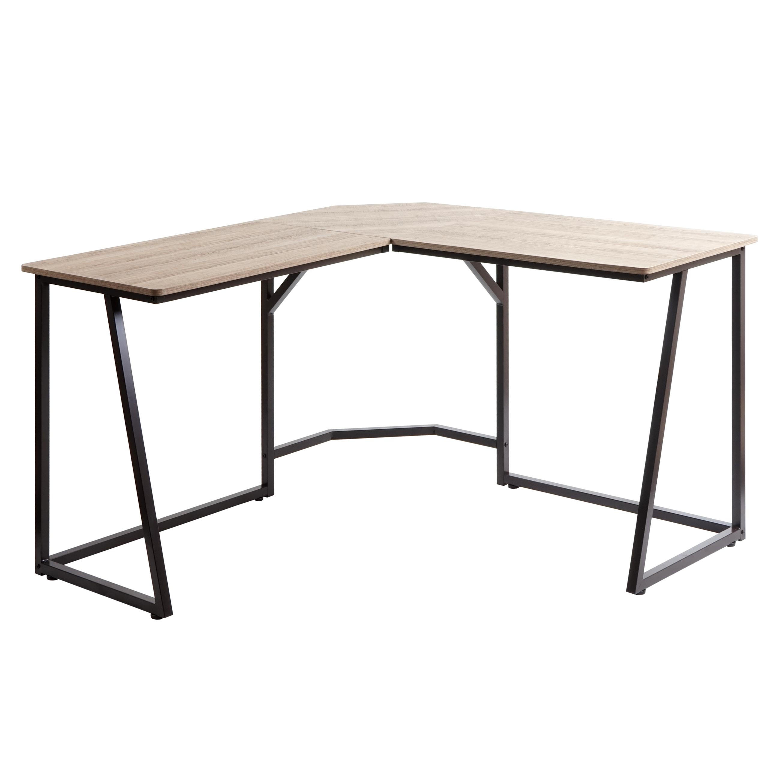 ECK-SCHREIBTISCH Braun - Braun, Metall (125/125/76cm) - MCW