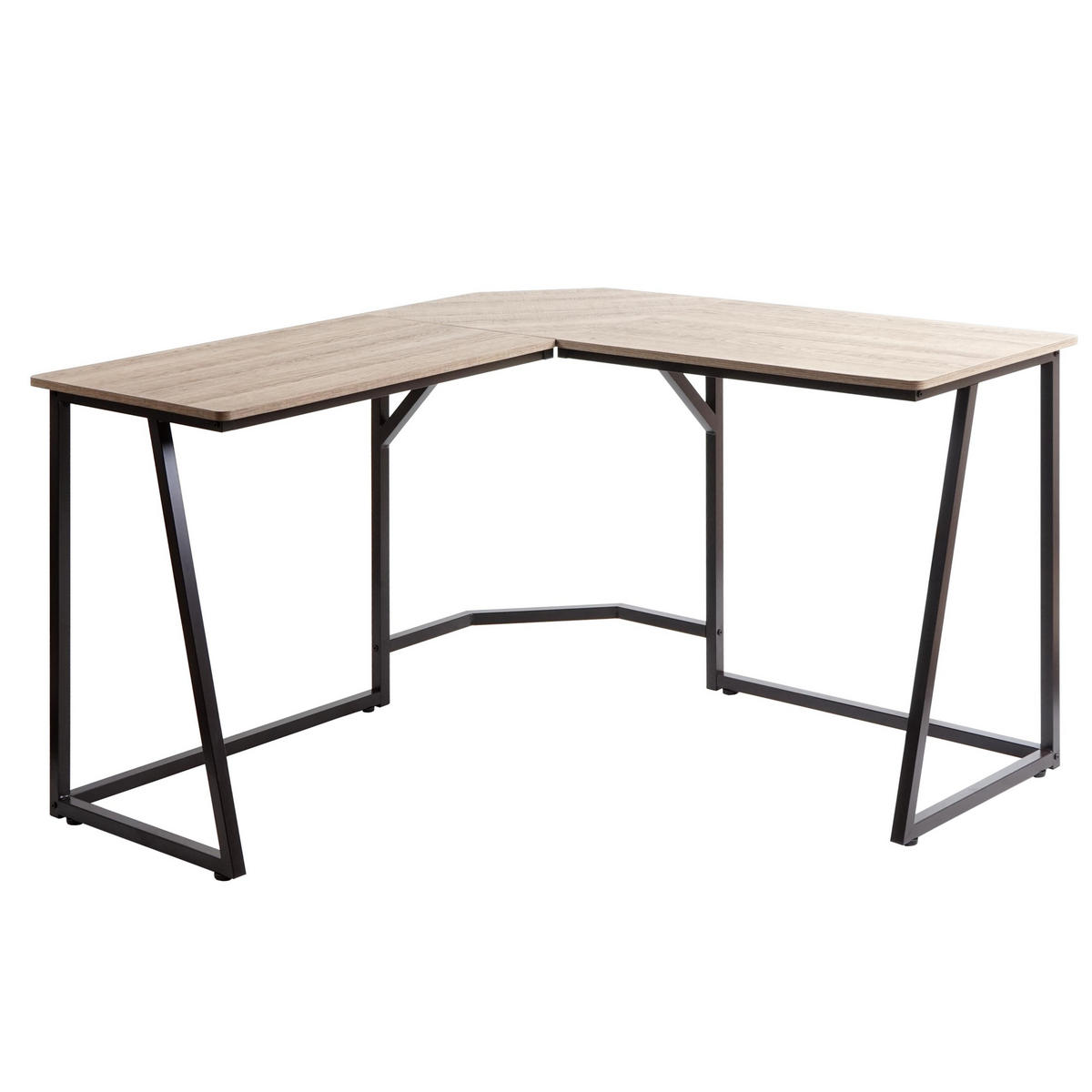 ECK-SCHREIBTISCH Braun - Braun, Metall (125/125/76cm) - MCW
