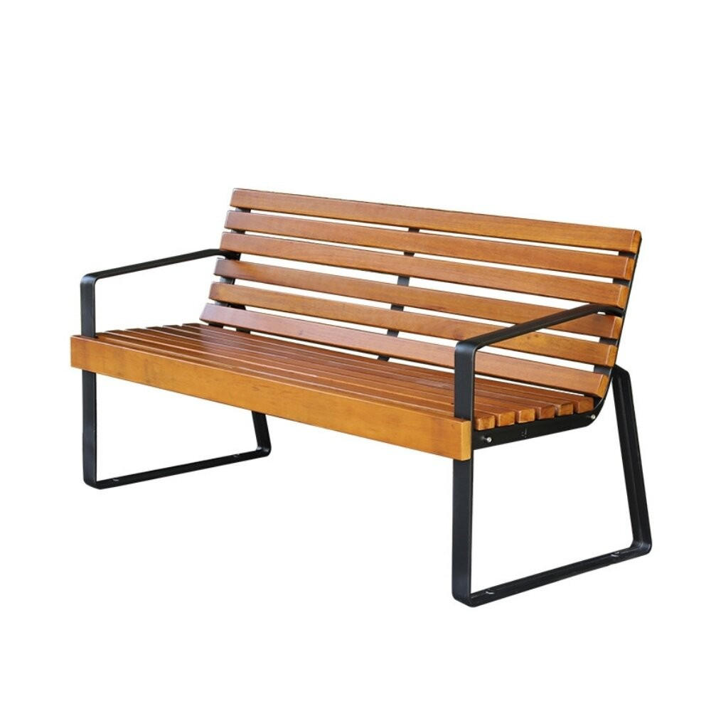 GARTENSTUHL – Massivholz und Aluminium - Schwarz, Holz (67/82/145cm)