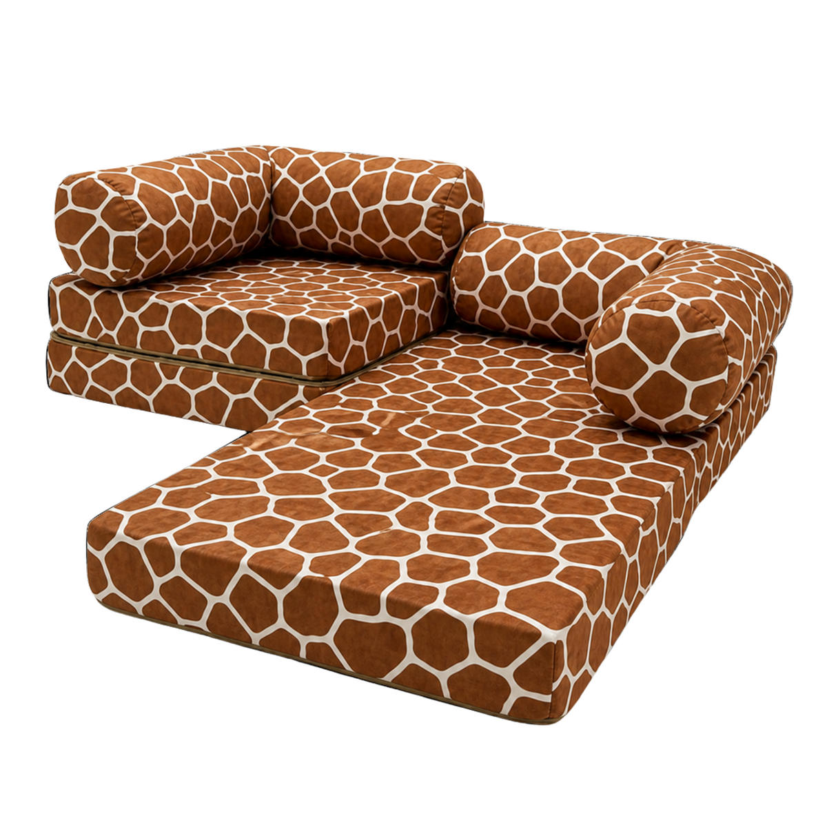 MODULARES Kindersofa Giraffe – weiches Spielsofa zum Spielen und Entspannen - Braun, Textil (142/25/71cm) - Bees & Blooms