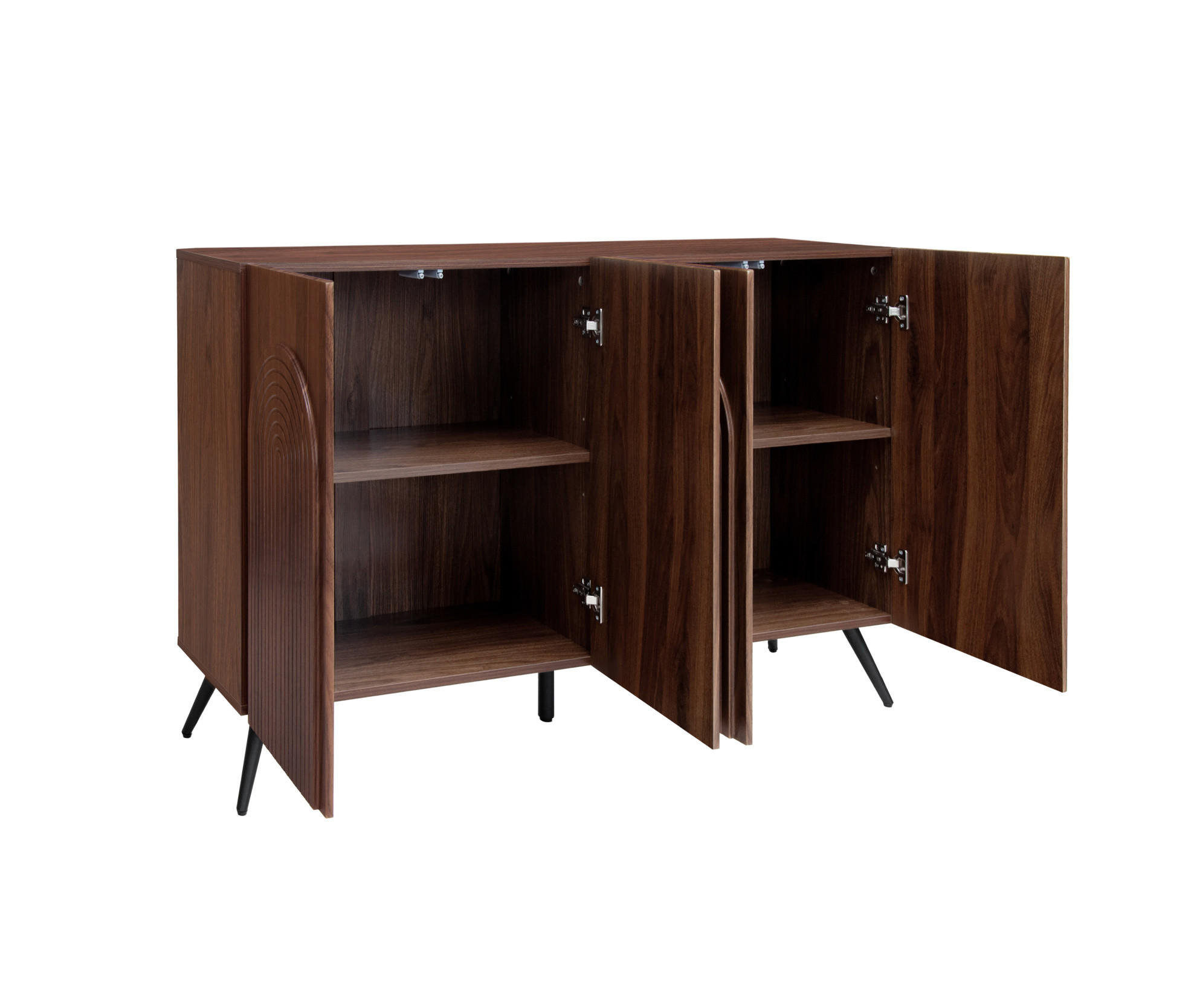 SIDEBOARD 150/38/83 cm walnussbraun aus Holzwerkstoff mit verstellbaren Einlegeböden - Walnussfarben, Holzwerkstoff (150/83/38cm) - OKWISH