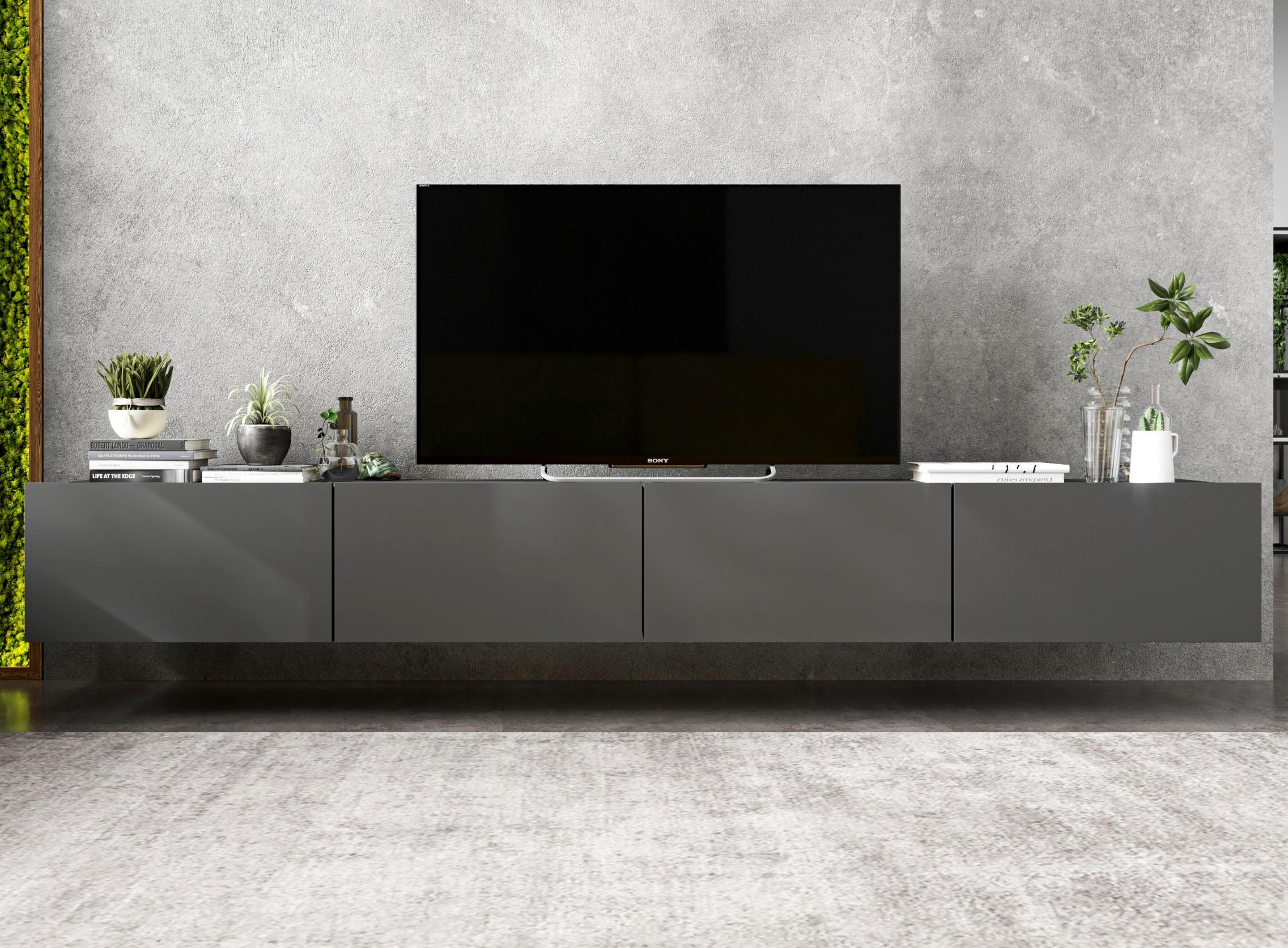 TV-LOWBOARD 2-er Set Enjoy Graphit Matt 120 cm - Grau, Holzwerkstoff (240/30/35cm) - Meble Lindner