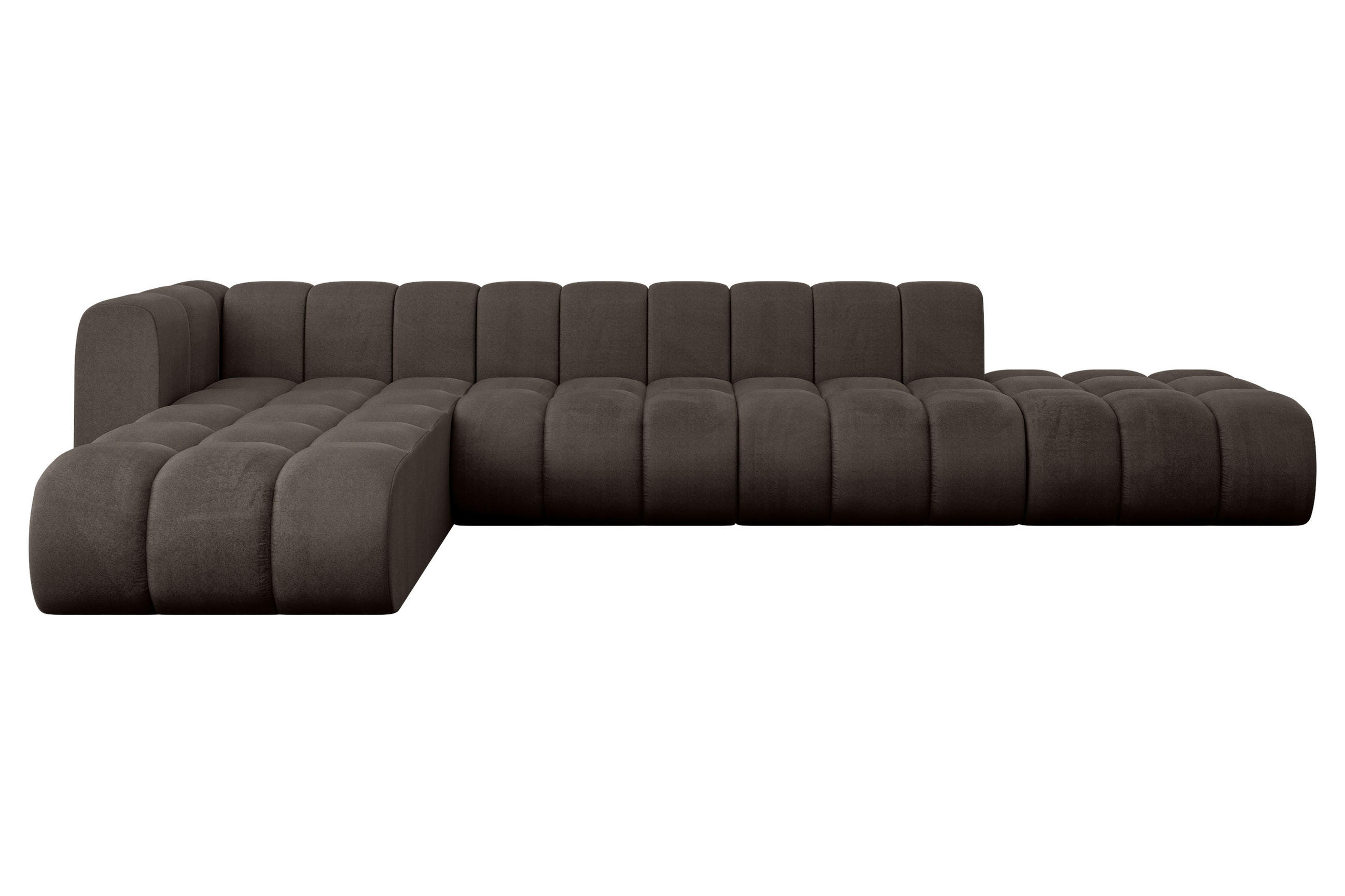 ECKSOFA modulares Sofa Zuvon-L2 - 387x177x70 cm Braun - Braun, Holzwerkstoff/Textil (387/177cm) - ALTDECOR