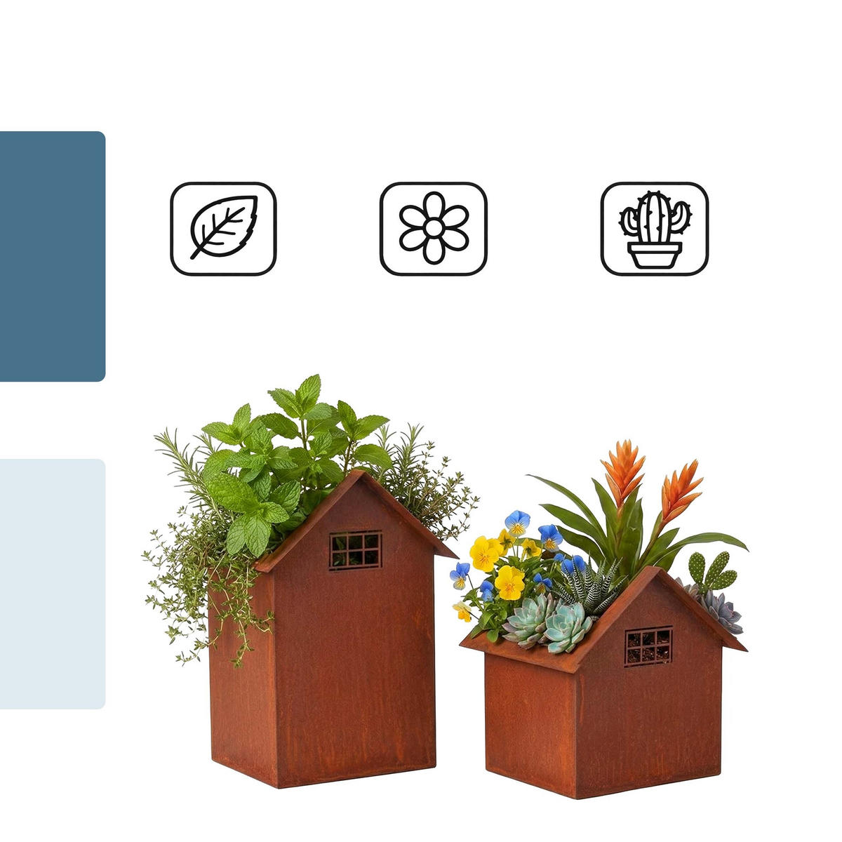 2-TLG.GARTENDEKO - Braun, Metall (28cm) - Relaxdays