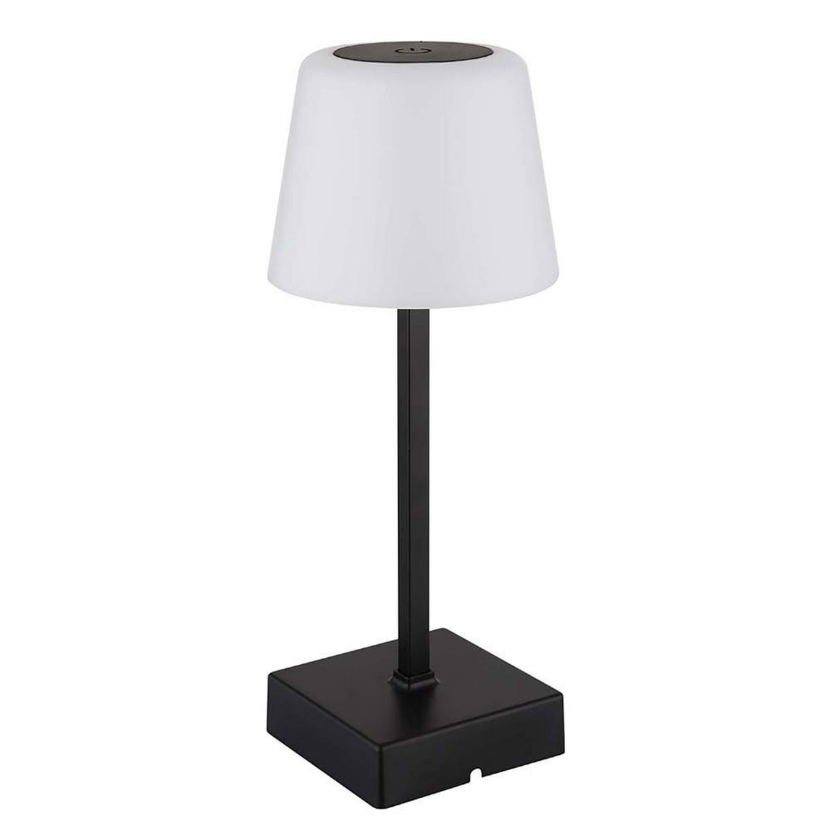 LED TISCHLEUCHTE schwarz Touchdimmer opal - Schwarz, Metall (8.5/8.5/25.5cm) - Globo Lighting