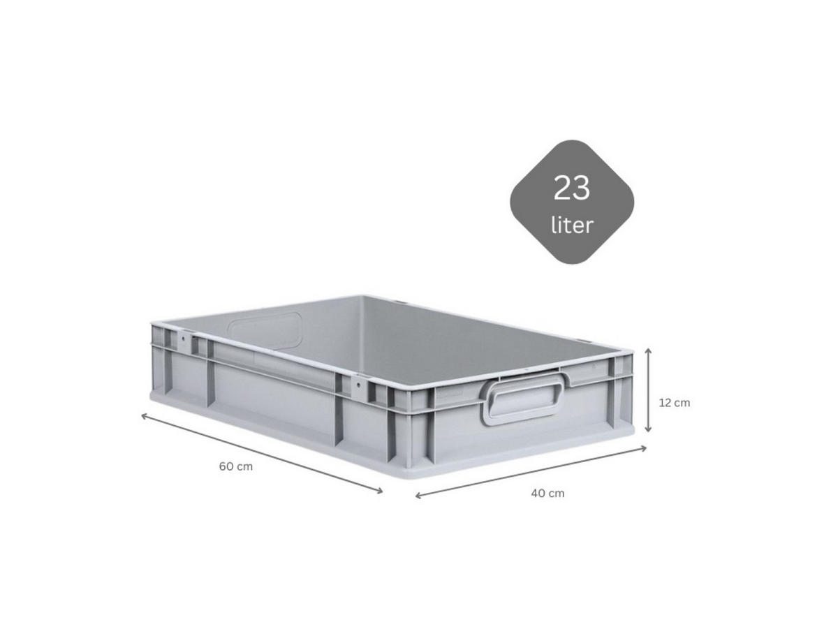EUROBOX 5x Nextgen Economy Griffe Geschlossen 12x40x60cm 23 Liter - Grau, Kunststoff (40/12/60cm) - PROREGAL
