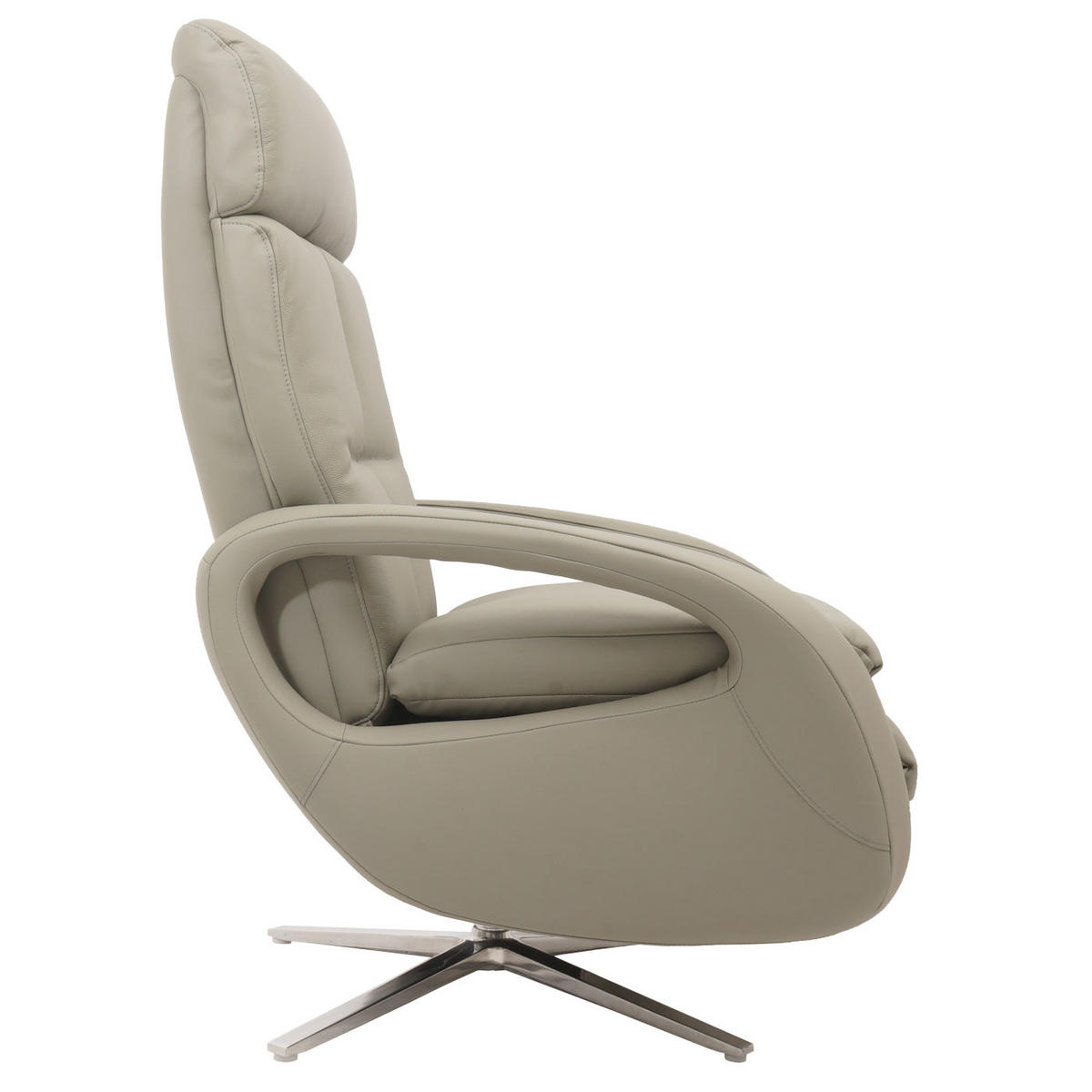 RELAXSESSEL Grau - Grau, Leder (70/109/147cm) - MCW