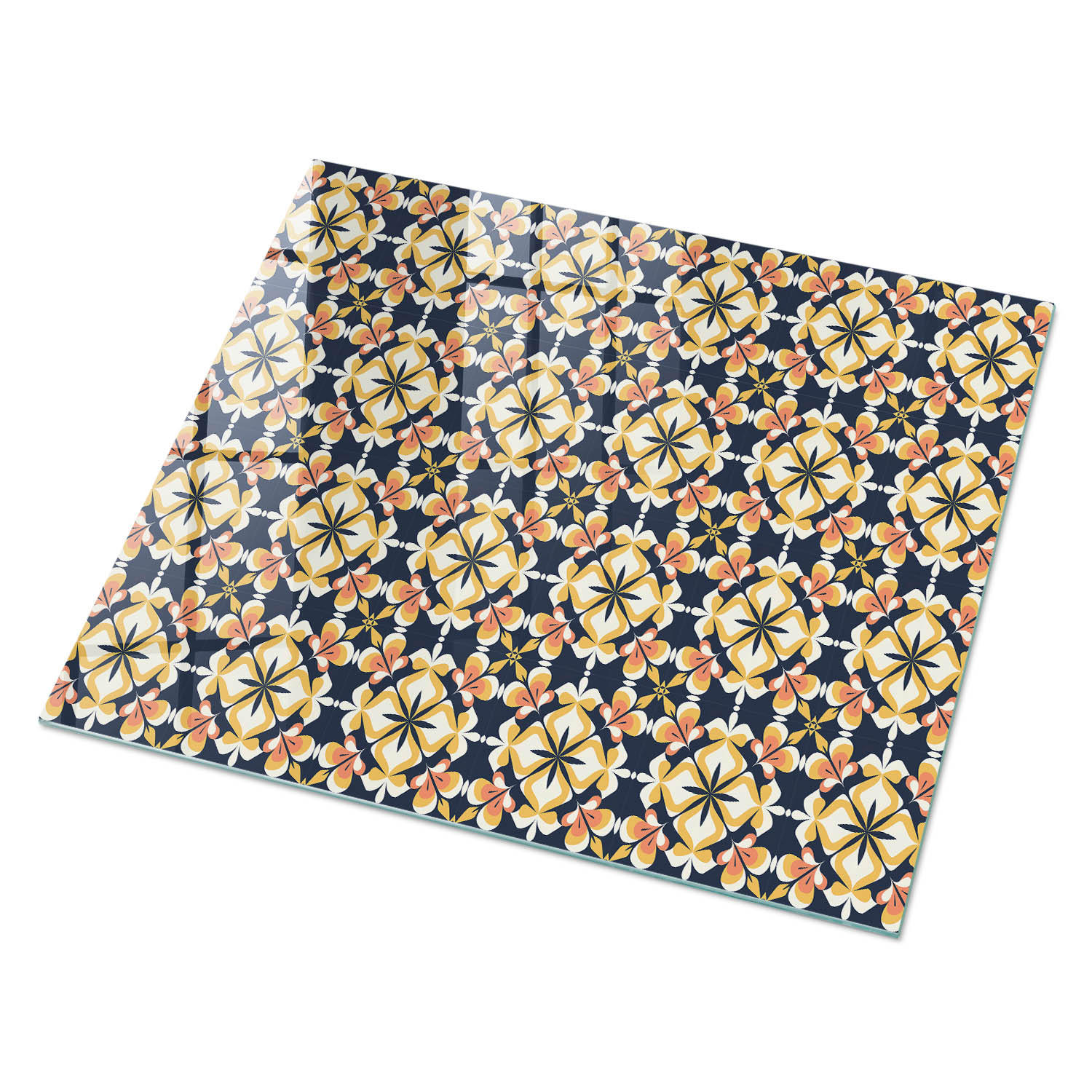 GLASPLATTE 80x60 cm – Blumensymmetrie - Grau, Glas (0.4/80/60cm) - ArtPrintCave