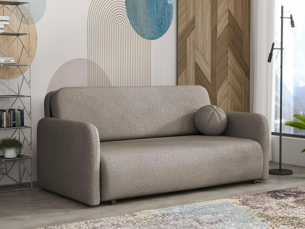 SCHLAFSOFA Viva Sun IV - Hellbraun/Schwarz, Holz/Textil (170/85/103cm) - MIRJAN24