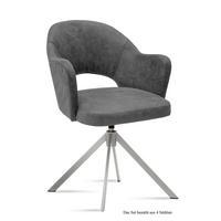 ARMLEHNSTUHL drehbar (4er-Set) Davinia 59x87x61 Edelstahl/Grau - Edelstahlfarben/Grau, Kunststoff (61/87/59cm) - 58aufmkessel