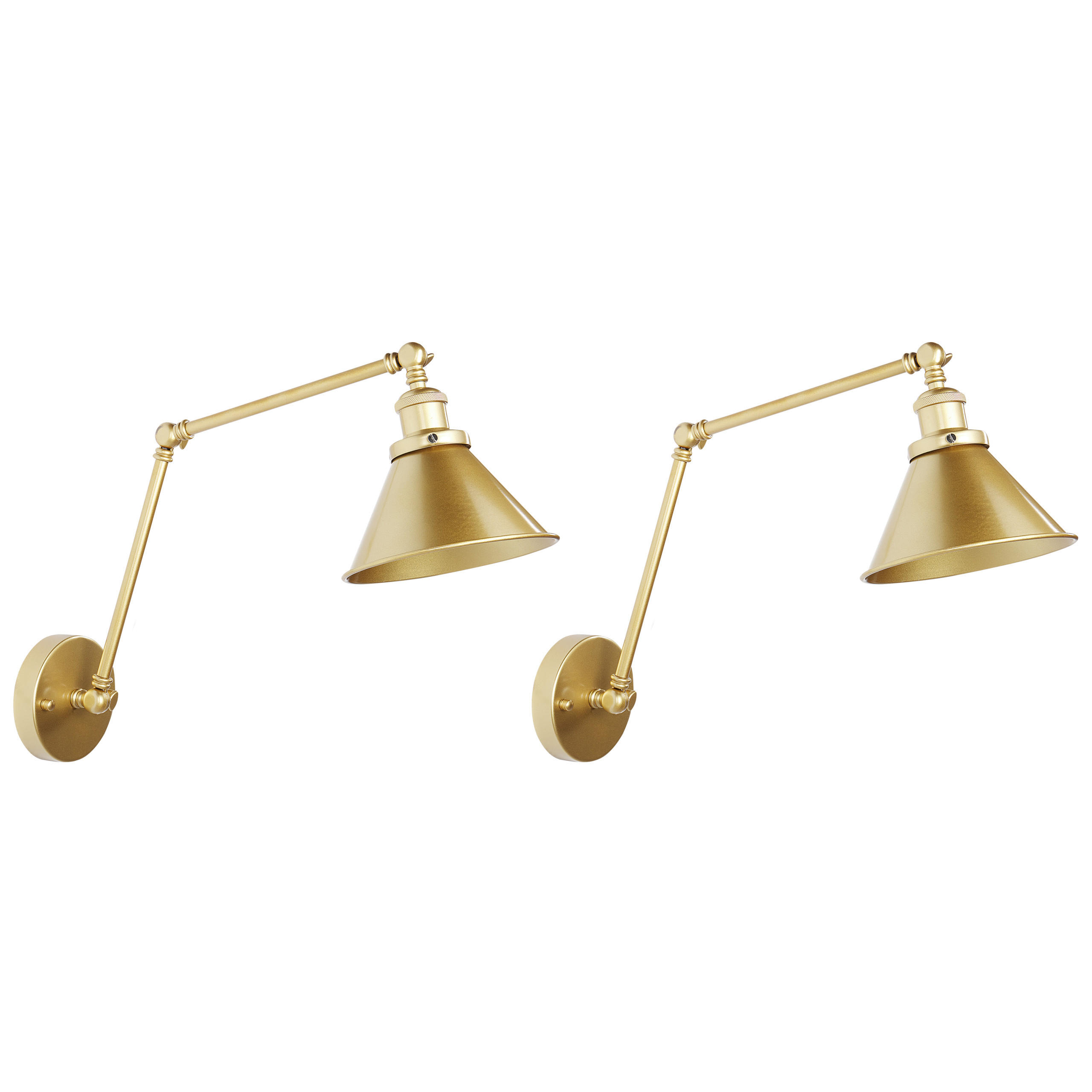 WANDLAMPE 2er-Set Gold Narva - Goldfarben, Metall (19/20/73cm) - Beliani