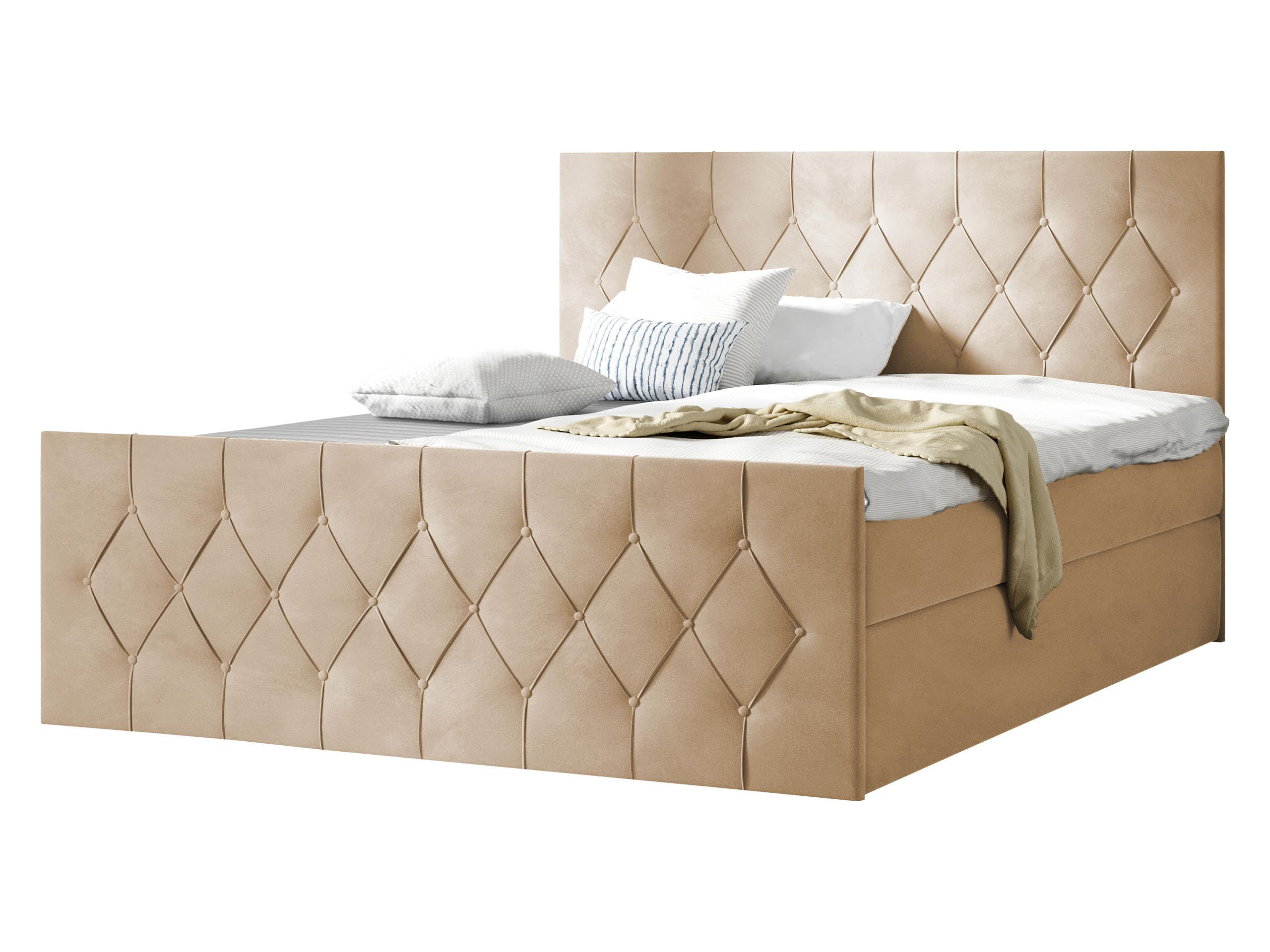 BOXBETT Sky Lux - Beige, Holz (140/200cm) - MIRJAN24