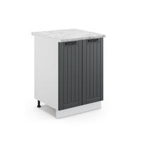 KÜCHENUNTERSCHRANK Fame-Line Anthrazit Landhaus 60 cm, AP Marmor - Dunkelgrau/Anthrazit, Holzwerkstoff (60/82/60cm) - Vicco