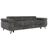 TŘÍMÍSTNÁ POHOVKA PETER 3 - Šedá Manšestr - šedá/černá, kov/textil (262/76/99cm) - MKS