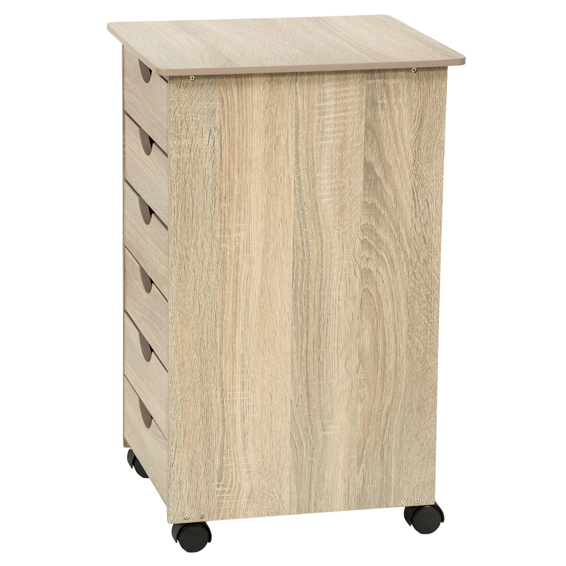 ROLLCONTAINER ,einfache Montage, 36 x 40 x 65 cm,Holz hell, Eiche Sonoma - Eiche Artisan, Holz (40/65/36cm) - tectake