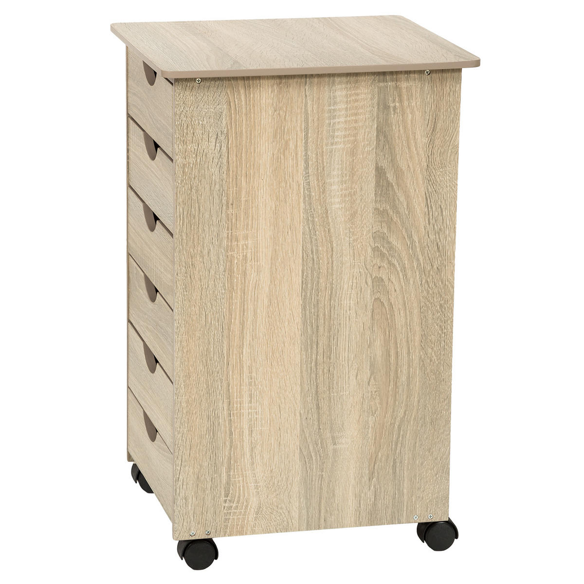 ROLLCONTAINER ,einfache Montage, 36 x 40 x 65 cm,Holz hell, Eiche Sonoma - Eiche Artisan, Holz (40/65/36cm) - tectake