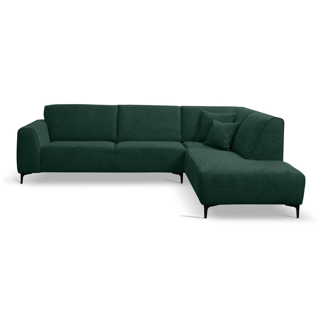Thumbnail - Venasi Möbel Ecksofa, Grün, Textil, 3-Sitzer, L-Form, Ottomane rechts, 274x210 cm, Wohnzimmer, Sofas & Couches, Wohnland...