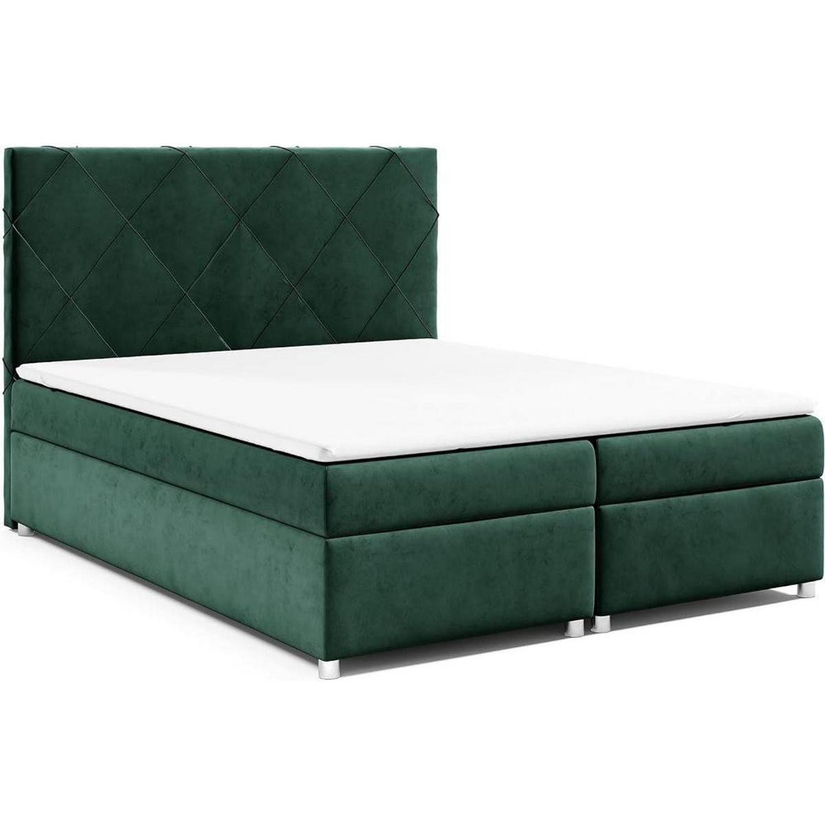 BOXBETT mit Bettkasten Trinity K-7 Bonellfederkern inkl. Topper - Grün, Holz/Holzwerkstoff (180/200cm) - Best For Home