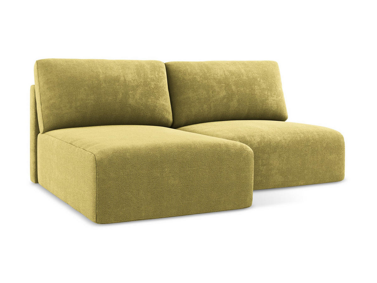 ECKSOFA mit Schlaffunktion links Chenille Stoff Grün - Limette/Schwarz, Kunststoff/Textil (149/210cm) - Makamii