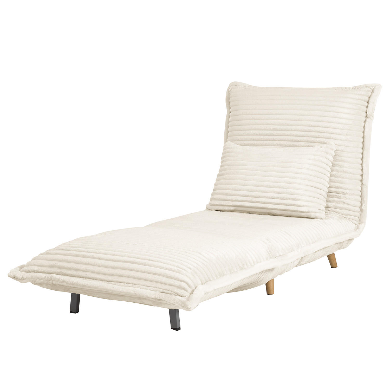 SCHLAFSESSEL - Cord / Eiche, Creme, Eiche Hell - Eichefarben/Creme, Eichenholz/Textil (76/87/92cm) - home24