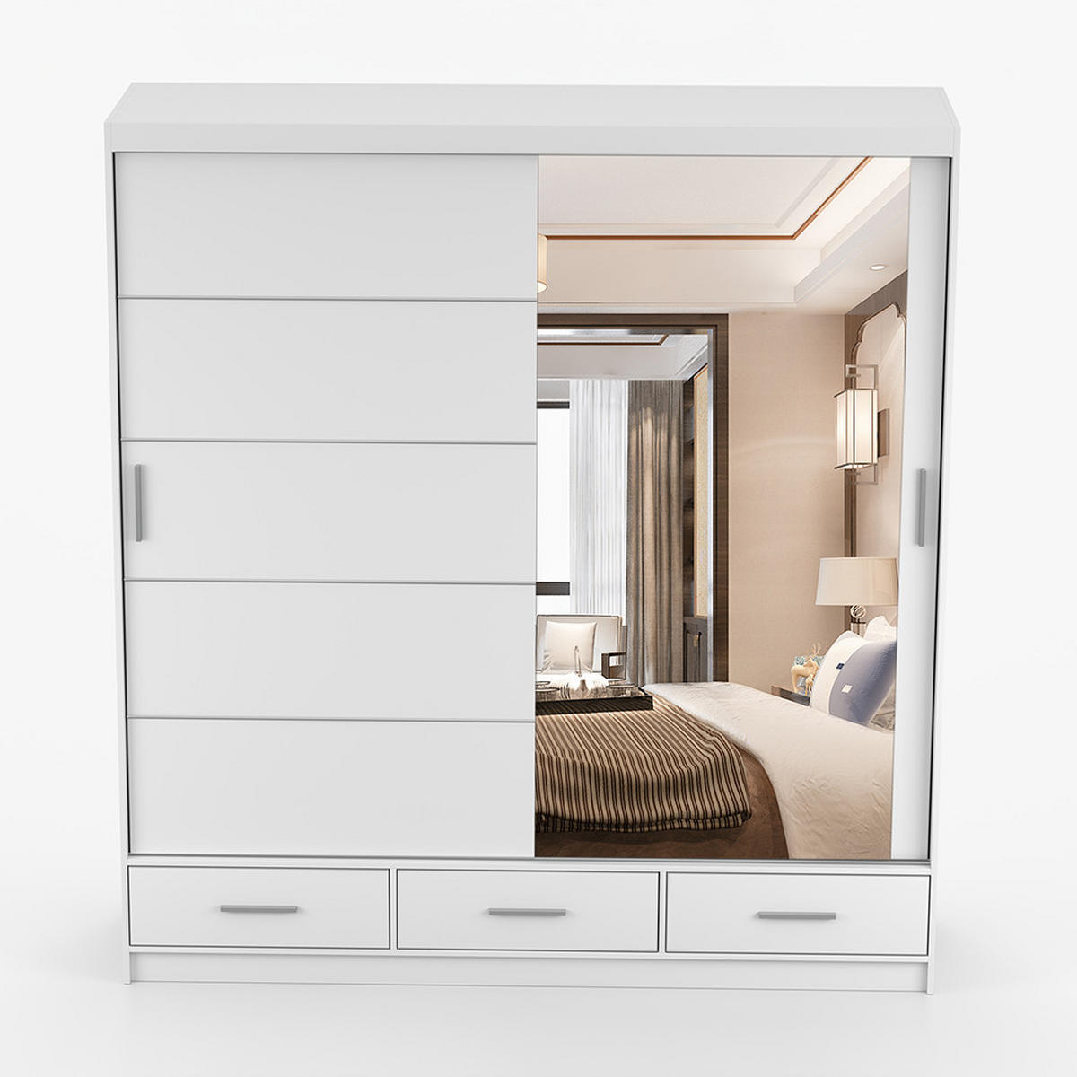 KLEIDERSCHRANK Florence 203 cm, 203/218/61, 2-türig, weiß - Weiß, Holzwerkstoff (150/218/61cm) - imoebel24