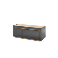 LOWBOARD M11 Anthrazit & Wotan Eiche 140/56/50 cm schmal - Dunkelgrau, Holzwerkstoff (140/56/50cm) - Livojo