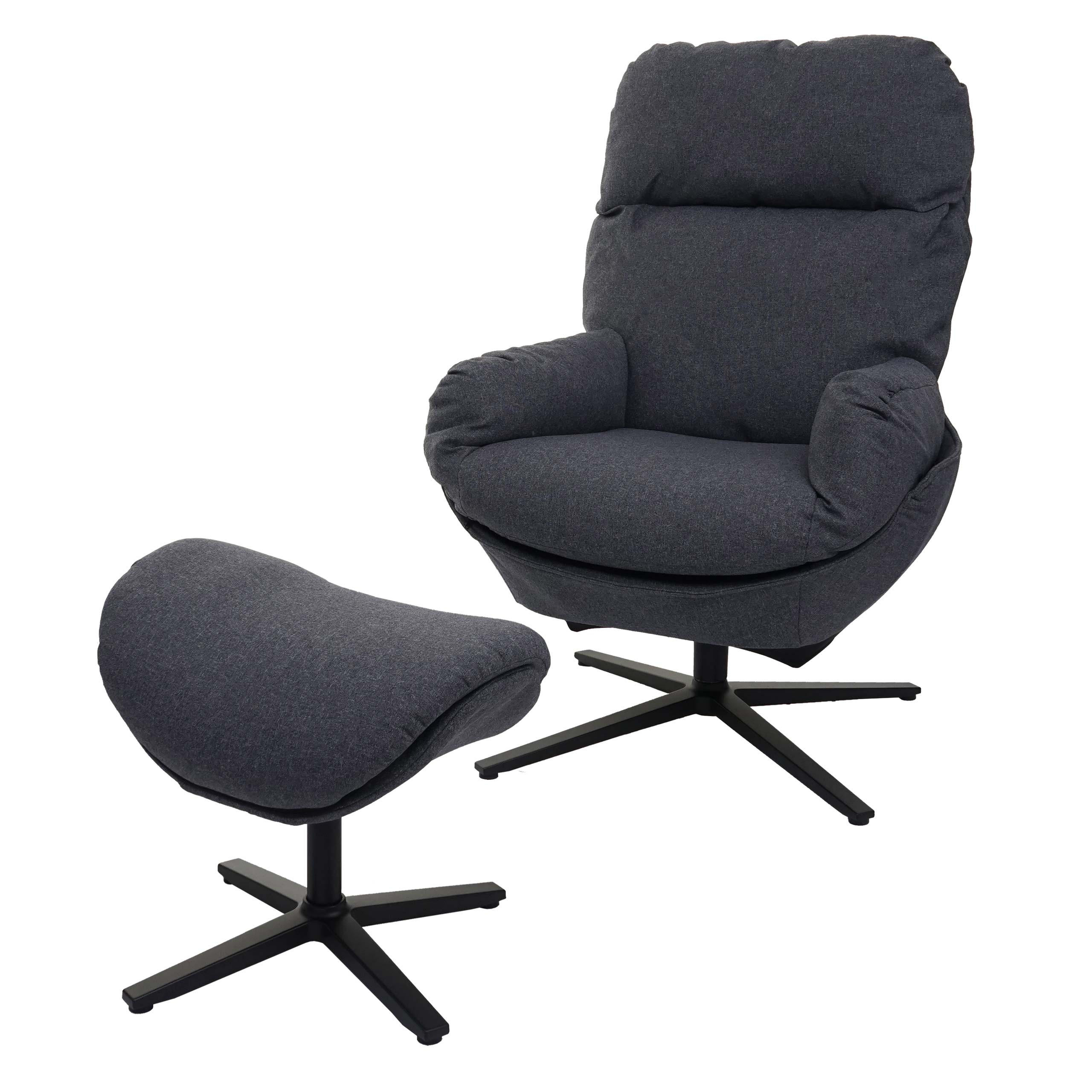 RELAXSESSEL + HOCKER Grau - Grau, Textil (72/101/73cm) - MCW