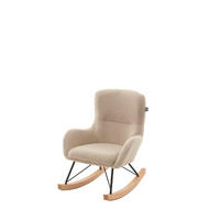KINDER SCHAUKELSTUHL Keila komfortabel und bequem Bouclé Stoff beige - Beige, Kunststoff (55/69/65cm) - 58aufmkessel