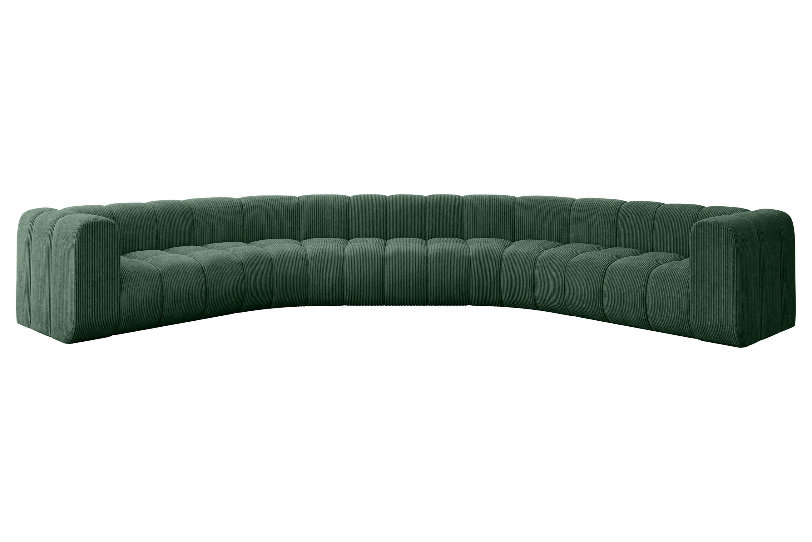 WOHNLANDSCHAFT modulares Sofa Lazro-U1 - 373x373x70 cm Grün - Grün, Holzwerkstoff/Textil (373/70/373cm) - ALTDECOR