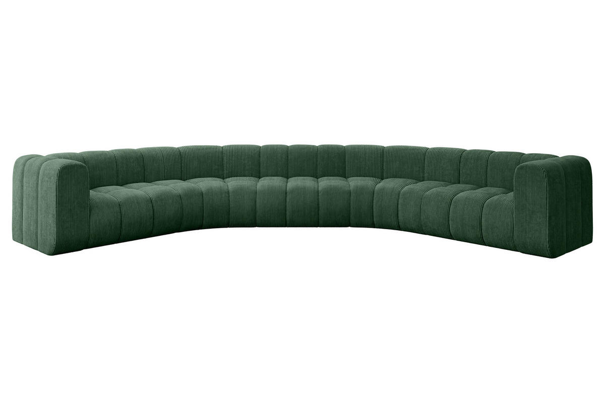 WOHNLANDSCHAFT modulares Sofa Lazro-U1 - 373x373x70 cm Grün - Grün, Holzwerkstoff/Textil (373/70/373cm) - ALTDECOR