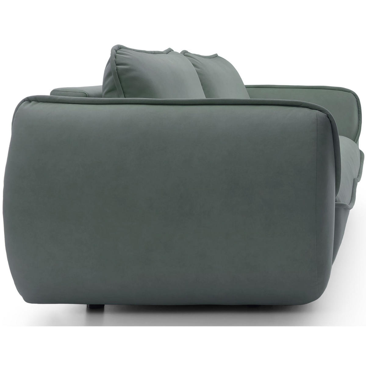 3-SITZER SOFA Cutie Salbei Easy-Clean-Velours - Schwarz/Hellgrün, Textil (257/90/114cm) - Selsey