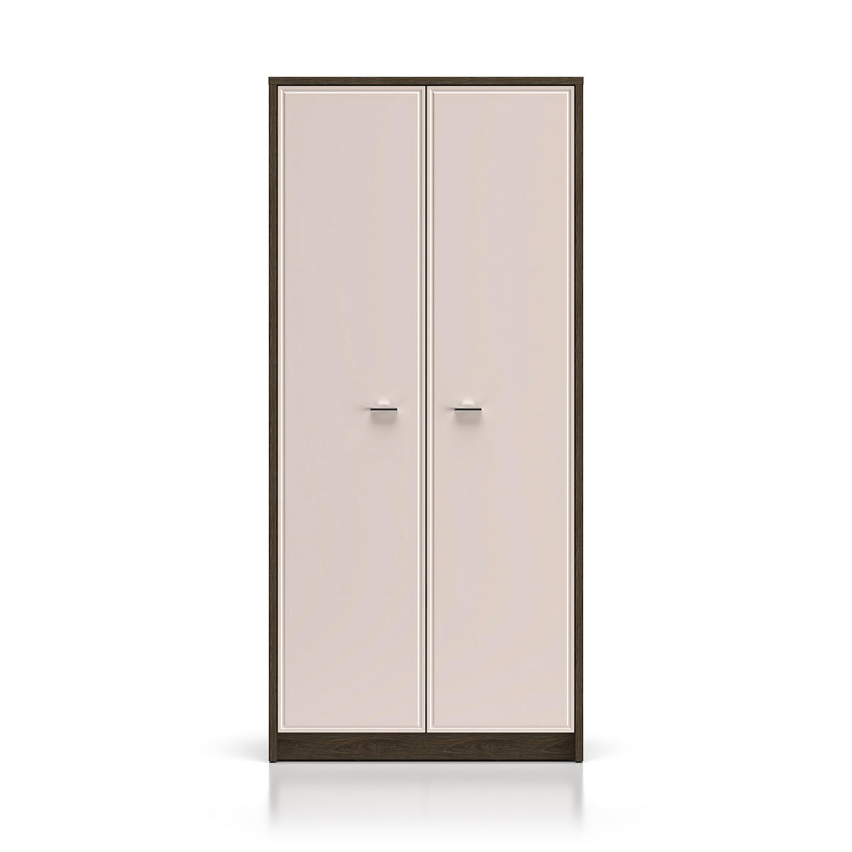 SCHRANK 2 Türen Kaius Kaschmir und Dunkles Holz - Beige, Holzwerkstoff (89.4/194.7/52.4cm) - Petits-meubles