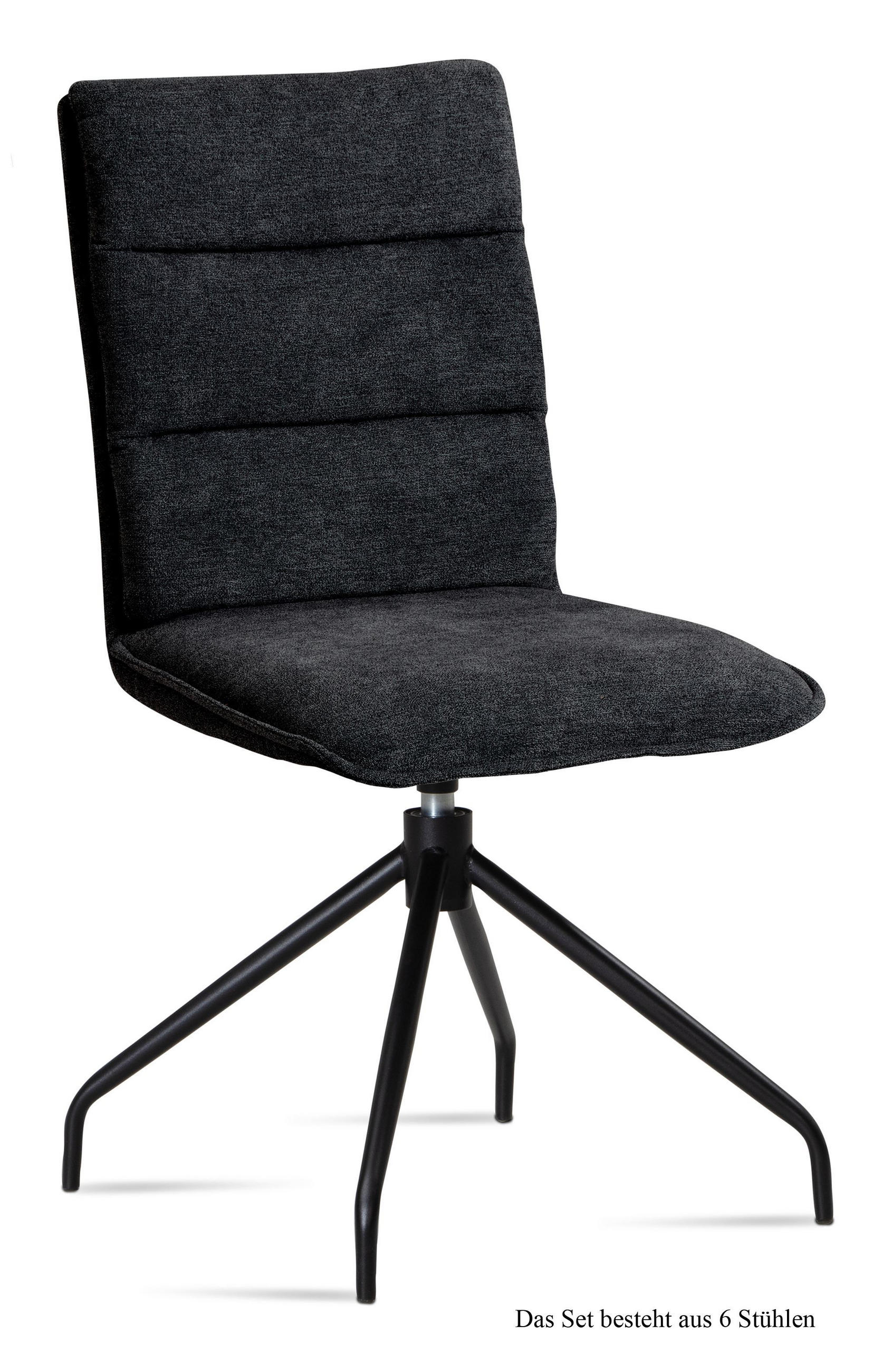 ESSZIMMERSTUHL drehbar (6er-Set) Donata 47x92x60 Schwarz/Anthrazit - Anthrazit/Schwarz, Kunststoff (60/92/47cm) - 58aufmkessel