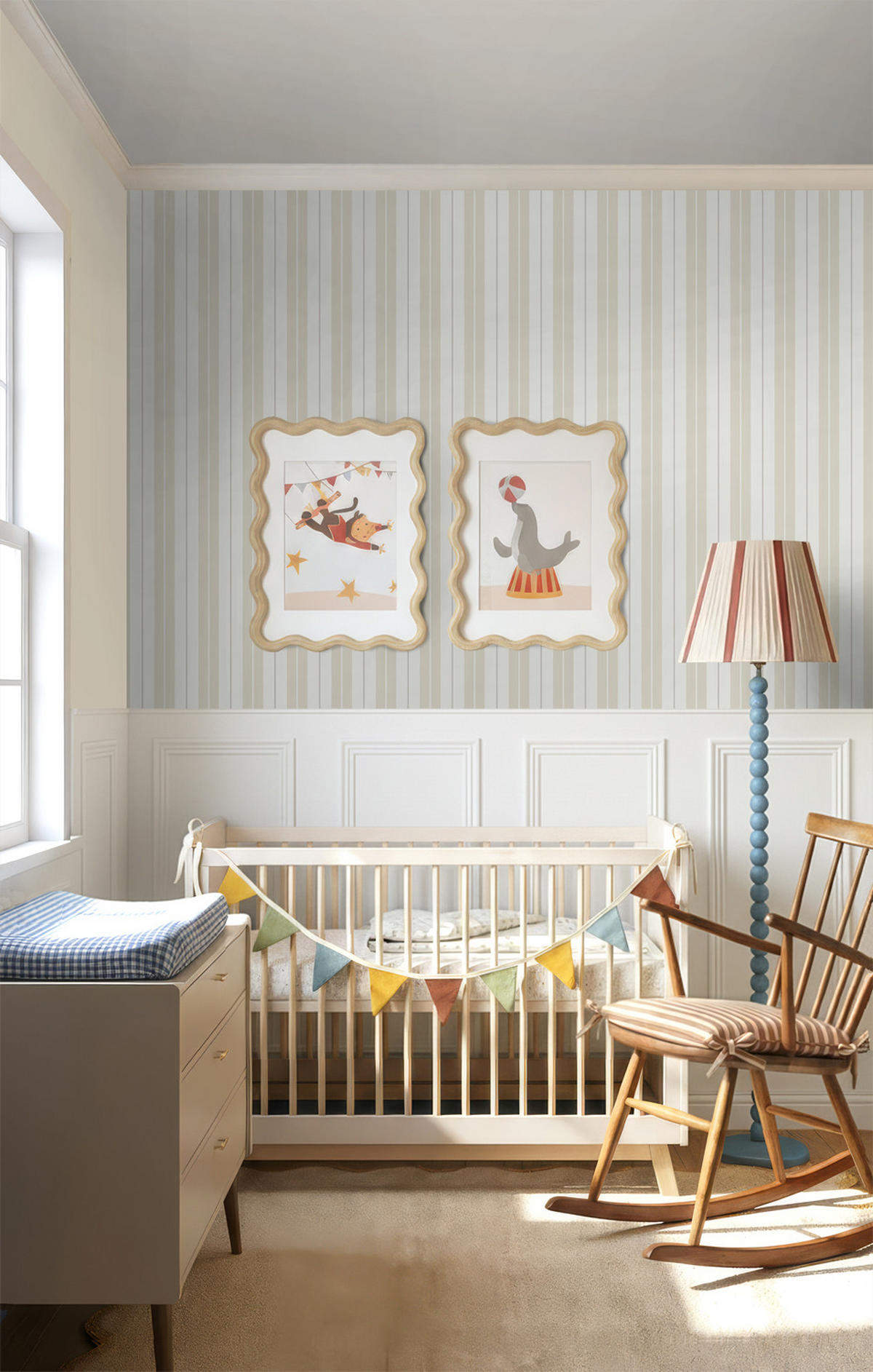 TAPETE Streifen 53 cm x 10.05 m - Beige, Papier (53/1000cm) - Sanders & Sanders
