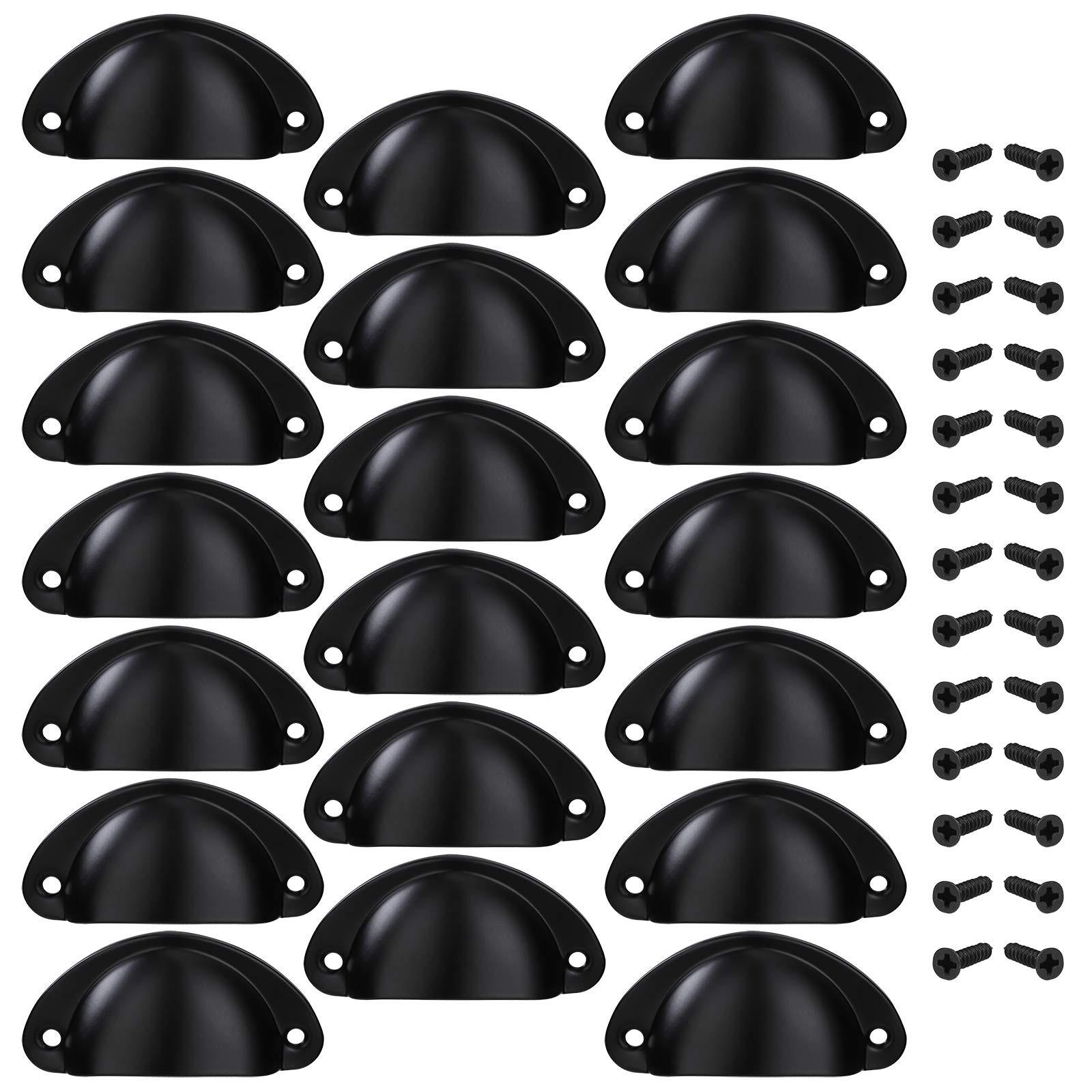 MÖBELGRIFF Schwarz 20er-Set - Schwarz, Metall (0.35/3/0.81cm)