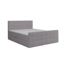 BOXBETT Paris Grau 200x200 cm Bettkasten + Topper - Grau, Holz/Textil (200/200cm) - Comfortic