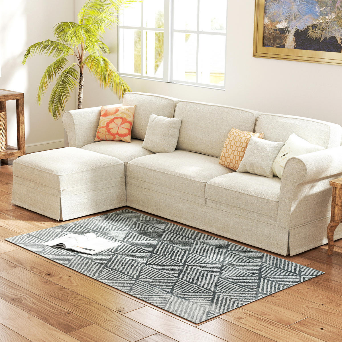 TEPPICH DE-08829 Dunkelgrau - Dunkelgrau, Kunststoff (120/170cm) - ComfortXL