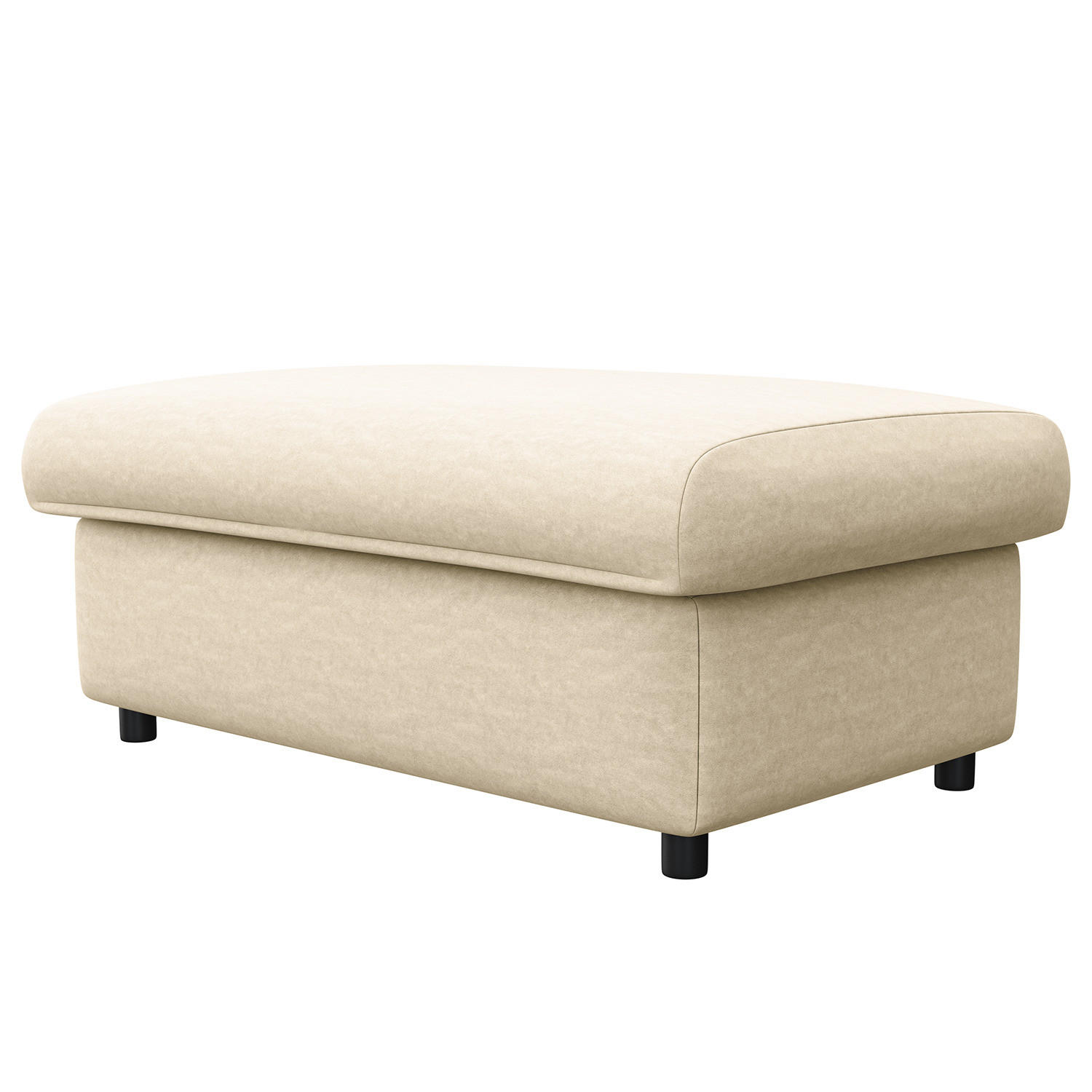 POLSTERHOCKER - Schwarz/Weiß, Kunststoff/Textil (100/44/60cm) - home24