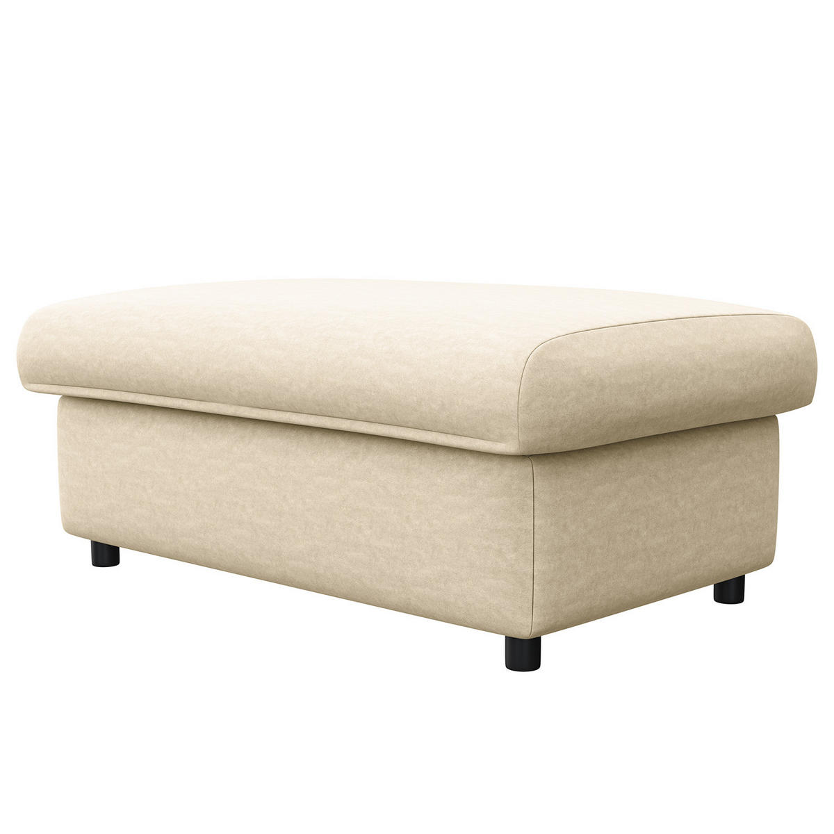 POLSTERHOCKER - Schwarz/Weiß, Kunststoff/Textil (100/44/60cm) - home24