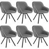 ARMLEHNSTUHL drehbarer 6er Set Snug 58 x 58 x 82 cm grau - Grau, Textil (58/82/58cm) - tectake